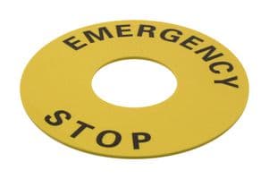 A22Z34661 - OMRON INDUSTRIAL AUTOMATION - A22Z34661 - Legend Plate, 60 mm, Yellow, EMERGENCY STOP, A22E Series Switches