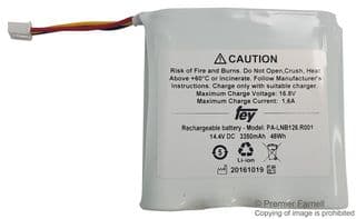 PICPALNB126 - FEY ELEKTRONIK - PICPALNB126 - Rechargeable Battery, 14.4 V, Lithium Ion, 3.35 Ah, 18650, Connector, 1