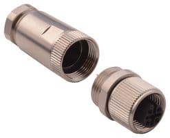 858-004-203RKT1 - NORCOMP - 858-004-203RKT1 - Sensor Connector, VULCON Series, M12, Female, 4 Positions, Crimp Socket, Straight Cable Mount