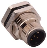 860-005-113R004 - NORCOMP - 860-005-113R004 - Sensor Connector, VULCON Series, M12, Male, 5 Positions, PCB Pin, Straight Panel Mount