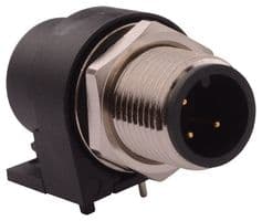 861-003-113R004 - NORCOMP - 861-003-113R004 - Sensor Connector, VULCON Series, M12, Female, 3 Positions, PCB Socket, Straight Panel Mount