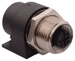 861-003-213R004 - NORCOMP - 861-003-213R004 - Sensor Connector, VULCON Series, M12, Female, 3 Positions, PCB Socket, Straight Panel Mount
