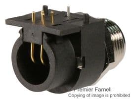 861-005-213R004 - NORCOMP - 861-005-213R004 - Sensor Connector, VULCON Series, M12, Female, 5 Positions, PCB Socket, Straight Panel Mount