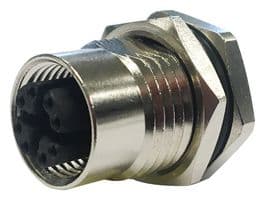 860-X08-213R004 - NORCOMP - 860-X08-213R004 - Sensor Connector, VULCON Series, M12, Female, 8 Positions, Solder Socket, Straight Panel Mount