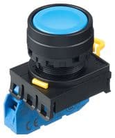 YW1B-A1E10S - IDEC - YW1B-A1E10S - Industrial Pushbutton Switch, YW Series, 22.3 mm, SPST-NO, Maintained, Flush, Blue