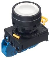 YW1B-A1E10W - IDEC - YW1B-A1E10W - Industrial Pushbutton Switch, YW Series, 22.3 mm, SPST-NO, Maintained, Flush, White