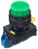 YW1B-M2E10G - IDEC - YW1B-M2E10G - Industrial Pushbutton Switch, YW Series, 22.3 mm, SPST-NO, Momentary, Round Raised, Green