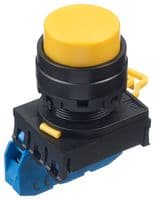 YW1B-M2E10Y - IDEC - YW1B-M2E10Y - Industrial Pushbutton Switch, YW Series, 22.3 mm, SPST-NO, Momentary, Round Raised, Yellow