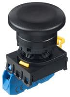 YW1B-M4E10B - IDEC - YW1B-M4E10B - Industrial Pushbutton Switch, YW Series, 22.3 mm, SPST-NO, Momentary, Mushroom, Black