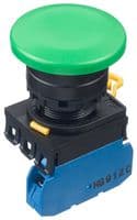 YW1B-M4E10G - IDEC - YW1B-M4E10G - Industrial Pushbutton Switch, YW Series, 22.3 mm, SPST-NO, Momentary, Mushroom, Green