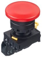 YW1B-M4E10R - IDEC - YW1B-M4E10R - Industrial Pushbutton Switch, YW Series, 22.3 mm, SPST-NO, Momentary, Mushroom, Red