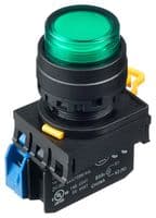YW1L-AF2E10Q4G - IDEC - YW1L-AF2E10Q4G - Industrial Pushbutton Switch, YW Series, 22.3 mm, SPST-NO, Maintained, Round Raised, Green