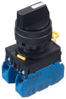 YW1S-31E20 - IDEC - YW1S-31E20 - Rotary Switch, 3 Position, 2 Pole, 45°, Spring Return from Right, 10A, 120V