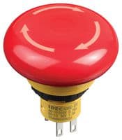 AB6E-4BV02PTRM - IDEC - AB6E-4BV02PTRM - Emergency Stop Switch, DPST-NC, Push-Pull, Quick Connect, Solder, 5 A, 125 V