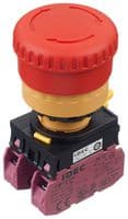 YW1B-V4E02R - IDEC - YW1B-V4E02R - Emergency Stop Switch, DPST-NC, Pull/Turn to Reset, Screw, 10 A, 120 V