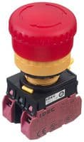 YW1L-V4E02Q4R - IDEC - YW1L-V4E02Q4R - Emergency Stop Switch, DPST-NC, Push-Pull, Screw, 10 A, 120 V
