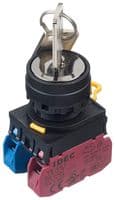 YW1K-21BE11 - IDEC - YW1K-21BE11 - Keylock Switch, Momentary Spring Return, SPST-NO, SPST-NC, YW Series, 2 Position, Screw, 10 A