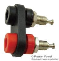 BU-P2269 - MUELLER ELECTRIC - BU-P2269 - Banana Test Connector, Dual 4mm, Jack, Panel Mount, 15 A, 1 kV, Nickel Plated Contacts, Black, Red