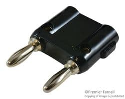 BU-PMDP-S-0 - MUELLER ELECTRIC - BU-PMDP-S-0 - Banana Test Connector, Dual, Plug, Cable Mount, 15 A, 5 kV, Nickel Plated Contacts, Black