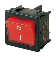 01805.7110-04 - MARQUARDT - 01805.7110-04 - Rocker Switch, On-Off, DPST, Non Illuminated, Panel Mount, Transparent Red, 1800 Series