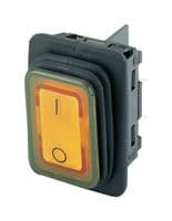 01935.3114-02 - MARQUARDT - 01935.3114-02 - Rocker Switch, On-Off, DPST, Illuminated, Panel Mount, Orange, 1930 Series