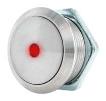 48M-111R - ITW SWITCHES - 48M-111R - Vandal Resistant Switch, 48-EM Series, 19.4 mm, SPST-NO-DB, Momentary, Round, Natural