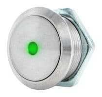 48M-111G - ITW SWITCHES - 48M-111G - Vandal Resistant Switch, 48-EM Series, 19.4 mm, SPST-NO-DB, Momentary, Round, Natural