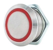 48M-112R - ITW SWITCHES - 48M-112R - Vandal Resistant Switch, 48-EM Series, 19.4 mm, SPST-NO-DB, Momentary, Round, Natural
