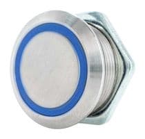 48M-112B - ITW SWITCHES - 48M-112B - Vandal Resistant Switch, 48-EM Series, 19.4 mm, SPST-NO-DB, Momentary, Round, Natural