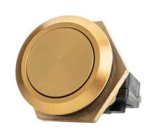 76-9513/4044GO - ITW SWITCHES - 76-9513/4044GO - Vandal Resistant Switch, 76-95 Series, 19.3 mm, SPDT-DB, Momentary, Round, Gold