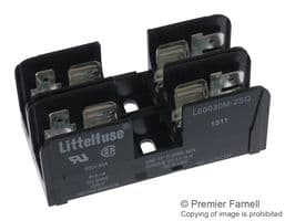 L60030M2SQ - LITTELFUSE - L60030M2SQ - Fuseholder, Cartridge, 2 Fuses, 30 A, 600 VAC, 600 VDC, Midget, Quick Connect, Screw
