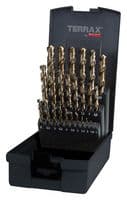 A250215TRO - RUKO - A250215TRO - Drill Bit Set, Step, Terrax Twist, Tin, 1 mm - 13 mm, 25 Piece