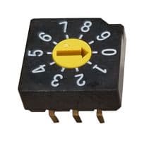 SD-2010 - NIDEC COMPONENTS - SD-2010 - Rotary Coded Switch, SD-2000 Series, Through Hole, 10 Position, 5 VDC, BCD, 100 mA
