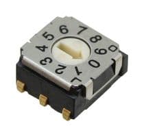 SH-7010TA - NIDEC COMPONENTS - SH-7010TA - Rotary Coded Switch, SH-7000 Series, Surface Mount, 10 Position, 5 VDC, BCD, 100 mA