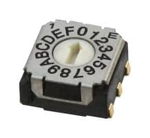 SH-7050TA - NIDEC COMPONENTS - SH-7050TA - Rotary Coded Switch, SH-7000 Series, Surface Mount, 16 Position, 5 VDC, Hexadecimal, 100 mA