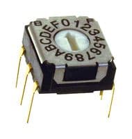 SH-7070MC - NIDEC COMPONENTS - SH-7070MC - Rotary Coded Switch, SH-7000 Series, Through Hole, 16 Position, 5 VDC, Hexadecimal Complement