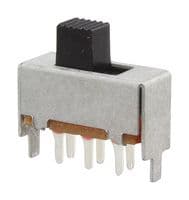 MFS201N-9-Z - NIDEC COMPONENTS - MFS201N-9-Z - Slide Switch, Sub-Miniature, DPDT, On-On, Through Hole, MFS Series, 1 A, 125 V