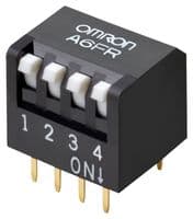 A6FR-0101 - OMRON - A6FR-0101 - DIP / SIP Switch, Short Actuator, 10 Circuits, Piano Key, Through Hole, SPST-NO, 24 V, 25 mA