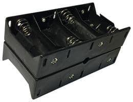 PE000029 - PRO ELEC - PE000029 - Battery Holder, Panel, D Battery Size, 8 Position