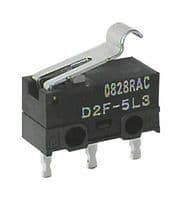 D2F-5L3 - OMRON - D2F-5L3 - Microswitch, Subminiature, Simulated Roller Lever, SPDT, Solder, 5 A