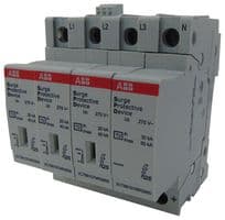 2CTB815704R0800 - ABB - SOULE - 2CTB815704R0800 - Surge Protector, 3 Pole, Mains Surge Protector, 4 Pole, Type 2, 40 kA, 275 VAC, DIN Rail
