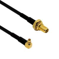 ASMK010X174S11 - SIRETTA - ASMK010X174S11 - RF / Coaxial Cable Assembly, 3.9 ", 100 mm, RG174, MMCX Right Angle Plug, SMA Bulkhead Socket