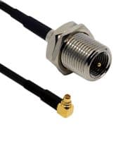 ASMK010Y174S11 - SIRETTA - ASMK010Y174S11 - RF / Coaxial Cable Assembly, 3.9 ", 100 mm, RG174, MMCX Right Angle Plug, FME Bulkhead Plug