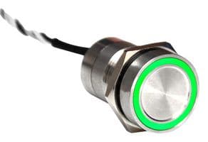 MC16MOSGR - BULGIN / PARTNER STOCK - MC16MOSGR - Vandal Resistant Switch, MC Series, 16.2 mm, SPST-NO, Off-(On), Round Flush, Natural