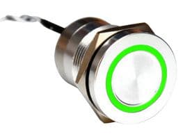 MC19LOSGR - BULGIN / PARTNER STOCK - MC19LOSGR - Vandal Resistant Switch, MC Series, 19.2 mm, SPST-NO, Off-On, Round Flush, Natural