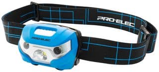PE000051 - PRO ELEC - PE000051 - Head Light, Cree LED, 2 x Red LED, 200 lm, 73 m, AAA Batteries x 3, 5 to 120 Hours Runtime