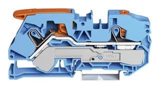 2116-5204 - WAGO - 2116-5204 - DIN Rail Mount Terminal Block, Through, 2 Ways, 20 AWG, 6 AWG, 16 mm², Clamp, 76 A