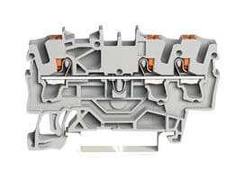 2202-1301 - WAGO - 2202-1301 - DIN Rail Mount Terminal Block, Through, 3 Ways, 12 AWG, 12 AWG, 2.5 mm², Clamp, 24 A