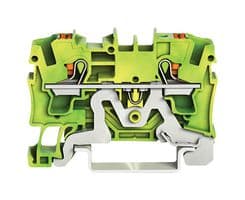 2204-1207 - WAGO - 2204-1207 - DIN Rail Mount Terminal Block, Ground, 2 Ways, 20 AWG, 10 AWG, 4 mm², Clamp, 32 A