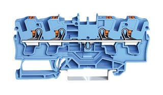 2204-1404 - WAGO - 2204-1404 - DIN Rail Mount Terminal Block, Through, 4 Ways, 20 AWG, 10 AWG, 4 mm², Clamp, 32 A